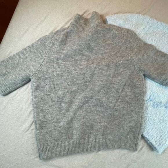 Bundle Zara Chunky Knit Sweaters Cardigan Blue Gray Embroidered S M - Picture 4 of 6